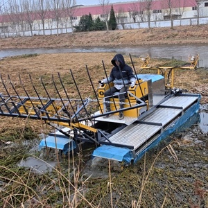 High Efficiency Amphibious Aquatic Weed Harvester River Clean Machinery River Cleaning Boat with Floating Pontoon - Product Image 6