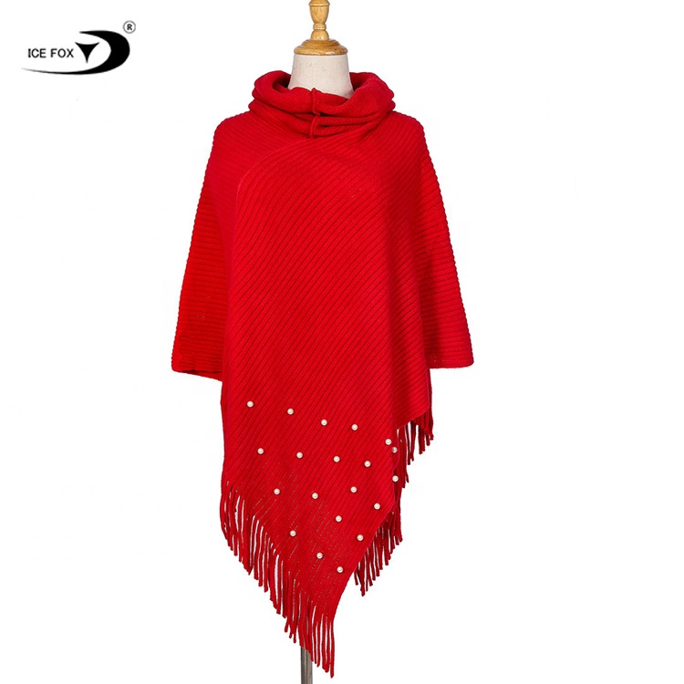 Оптовая продажа, женские зимние вязаные пончо оверсайз в клетку и рубчик из шерсти и флиса для женщин