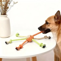 Jouet de Luxe pour Chien à 6 Pattes en Corde de Polyester, Résistant aux Morsures, pour la Dentition, le Traction et l'Interaction Quotidienne, pour Petits et Moyens Chiens