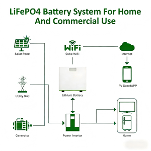 ระบบจัดเก็บพลังงานบ้านอัจฉริยะ 25.6V 5kWh แบตเตอรี่ LiFePO4 แบบติดตั้งบนชั้นวาง IP65 ออลอินวัน 200Ah สำหรับใช้ในที่อยู่อาศัยสมัยใหม่ - Product Image 3