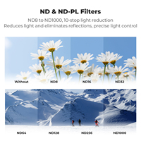 K&F Concept Filter Tahan Air Anti Gores 16 Buah Set Filter ND&PL UV CPL ND Black Diffusion untuk Insta360 Ultra Luna