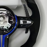 Volant en fibre de carbone à LED avec bande bleue pour BMW Série 3, Série 5, F10, F30, F90, F01, F12, M3, M6, E90, Z4, X1, X6 - Vente chaude