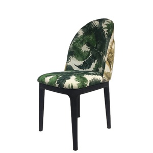New Design Home Furniture <strong>Rustic</strong> Garden Style Printed Curved Back Fabric <strong>Dining</strong> <strong>Chair</strong> - Product Image 1
