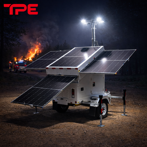 เสาไฟโซลาร์แบบพกพา TPE-1200LTH 360 องศา ไฟ LED แบบติดตั้งบนรถพ่วงพร้อมเสาไฮดรอลิกสำหรับงานก่อสร้างและงานทางทะเล - Product Image 2