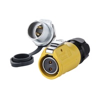 Conector Circular de Plástico IP67 a Prueba de Agua, Metálico, de Latón, de 2 Pines, Cnlinko LP20, Macho y Hembra, para Panel, Cable y LED