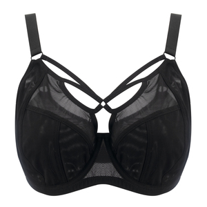 Completo Intimo Sexy da Donna con Reggiseno con Ferretto e Copertura Totale, Taglia Queen, Spalline Regolabili, Traspirante, Asciugatura Rapida, e Slip <span class=keywords><strong>Bikini</strong></span> in Rete - Product Image 2