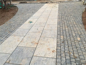 Blu calcare mattonelle di pavimentazione in pietra finitrice vialetto garden path piastrelle di superficie ruvida blu tappeto di pietra - Product Image 3