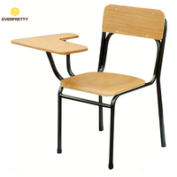 Chaise d'étudiant individuelle en bois avec tablette d'écriture, certifiée CE, pour mobilier de salle de classe moderne et salles de formation universitaires
