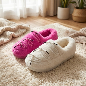 Chaussons mocassins en fausse fourrure douce et chaude pour femmes, à lacets, pour commande en gros, conformes CPSIA, MOQ 500, directement de l'usine - Product Image 1