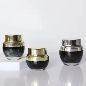 Empty Jar Fancy Shape Cream Container 50 Ml Cosmetic Glass Cosmetic Packaging Frosted Skin Care Cream Pot