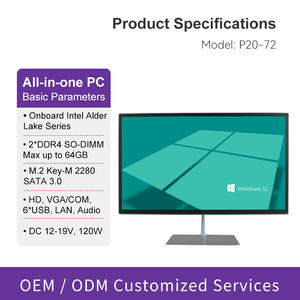 Computadora Todo en Uno de 23.8 Pulgadas, Intel Core I5 de 12.ª Generación, Resolución 1920x1080, Win10, Win 11, Linux, Conjunto de Computadora de Escritorio Todo en Uno - Product Image 2