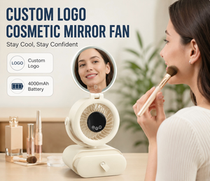 Nouveau <span class=keywords><strong>ventilateur</strong></span> de climatisation 2026 avec miroir de maquillage, rechargeable, <span class=keywords><strong>silencieux</strong></span>, <span class=keywords><strong>pour</strong></span> <span class=keywords><strong>chambre</strong></span>, dortoir, coiffeuse, bureau et maison - Product Image 1