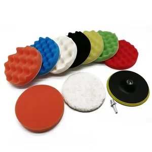 5 Inch Wave Foam Polishing Waxing Pads Cleaning Vehicle Auto Car Body Polish Sponge Buffing Pad Kits