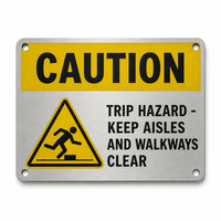 Plaques de signalisation vintage en métal pour la sécurité industrielle, panneaux de signalisation routière en aluminium gaufré avec support adhésif pour les points d'accès de livraison
