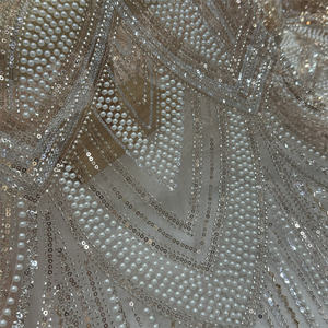 <span class=keywords><strong>2025</strong></span> יוקרה אישית פוליאסטר רקמה חתונה בד פרח 3D חרוזים פאייטים תחרה בגדים בריא אישית חומר ארוג - Product Image 4