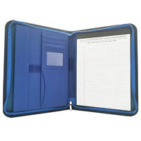 Porte-documents professionnel en tissu A4 avec fermeture éclair, bloc-notes, emplacements pour cartes, porte-stylo, logo personnalisé, organiseur de documents pour cadeaux d'entreprise
