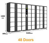 Casier de rangement en métal libre-service pour centre commercial avec serrure électronique Armoire intelligente en acier pour bagages de salle de sport 12 portes