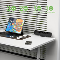 Prise de table à pince en aluminium noire 65W EU/US/UK/AU avec chargeur rapide USB PD 65W pince de bureau sur prise de courant