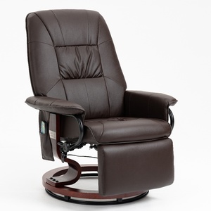 Fauteuil inclinable moderne en cuir à dossier haut et <span class=keywords><strong>pivotant</strong></span> avec pédale manuelle, revêtement en tissu et structure métallique - Product Image 1
