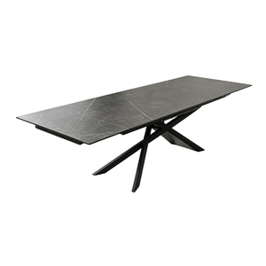 Mesa <span class=keywords><strong>de</strong></span> Comedor Extensible <span class=keywords><strong>de</strong></span> Mármol Moderna y Elegante con Patas Cruzadas, para Uso en Hogares, Hoteles y Salas <span class=keywords><strong>de</strong></span> Conferencias - Product Image 2