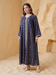 <span class=keywords><strong>Abbigliamento</strong></span> musulmano islamico abito in Mesh floreale abito in tinta unita 2 pezzi Casual set per autunno non tessuto per Dubai arabo Marocco - Product Image 2