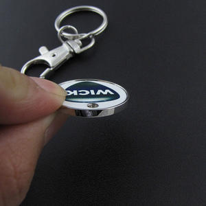 LLavero de Metal personalizado para <span class=keywords><strong>supermercado</strong></span>, soporte para llaves con logotipo de color epoxi, Token, moneda - Product Image 4