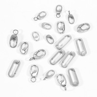Fermoirs à ressort décoratifs ovales en acier inoxydable, élégants connecteurs à pression pour la fabrication de bijoux DIY