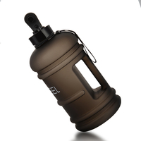 Bouteille en plastique noir mat, de 2,2 l, 1 tonne, carafe à eau, pour sportif, entraînement, Fitness, Petg