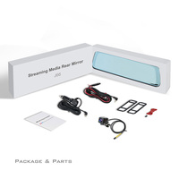 Kamera DVR Mobil ADAS 9.66" Android Stream Media Kaca Spion Belakang FHD 1080P Perekam Video DVR