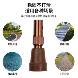 Bâton de randonnée pliant d'extérieur, bâton de marche télescopique à 2 sections, poignée ergonomique noire renforcée pour personnes âgées, voyage et escalade - Product Image 4