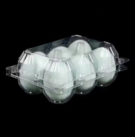 Boîte d'emballage de plateau d'oeufs en plastique PET transparent plateau d'emballage d'oeufs pliant en plastique conteneur à clapet de stockage pour oeufs