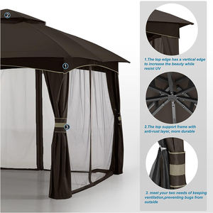 Carpa para Fiestas ABCCANOPY, Gazebo con Techo de Lona Resistente y Estructura Metálica, Muebles de Jardín, Gazebos de Madera - Product Image 1