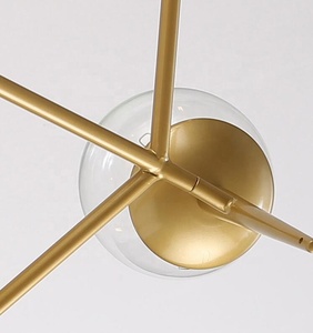 Moderna uplight luce del pendente in oro agnes di vetro di rame lampadario a soffitto - Product Image 2