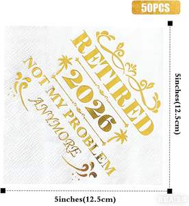<span class=keywords><strong>Serviettes</strong></span> en <span class=keywords><strong>papier</strong></span> jetables personnalisées avec logo imprimé or pour cocktails, mariages, dîners - Product Image 5