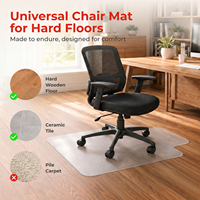 Tapis de chaise en PVC transparent 47"x35" avec rebord étendu, protection de sol rigide pour chaise de bureau à domicile, facile à nettoyer
