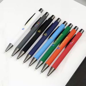 Soft Rubber Press Aluminum Metal <b>Ballpoint</b> <b>Pen</b> with Custom Logo UV Printing Multi-Color BKS Brand for Hotels & Official Use - Product Image 1