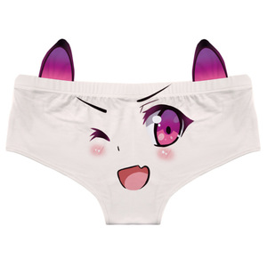 Japanese Cute <strong>Anime</strong> Lolita Women <strong>Panties</strong>, Plus Size Sexy Mid &amp; Low Rise Half Hip Cartoon Briefs - Product Image 6