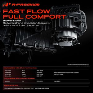 Motor de Ventilador A-Premium de 12V para Calefacción Delantera HVAC, Repuesto para Chevrolet Aveo, Aveo5 y Pontiac G3 - Product Image 2