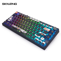 Clavier mécanique programmable sans fil Skyloong GK75 Dark Fairy-tale 75 touches Type-C avec 1 bouton rotatif pour Windows/MacOS