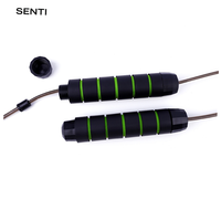 Tali Lompat PVC Portable dengan Desain Anti Kusut, Dapat Disesuaikan, Unisex, Dilengkapi Bantalan Bola Cepat, untuk Latihan di Rumah, Tali Baja