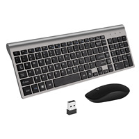 Conjunto de Teclado y Ratón Inalámbricos de 2.4G, Mini Teclado y Ratón Combinados