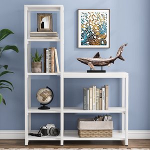 Multi-tier storage <b>rack</b>, <b>shelf</b>, home bookshelf, floor display <b>rack</b>, simple steel and wood storage <b>rack</b> - Product Image 4