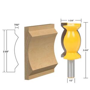 Фрезы с радиусом хвостовика 1/2 дюйма, фрезы для формования короны, фрезы для работ по дереву с большим ножом