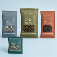 Sachets personnalisés imprimés à trois soudures latérales en finition mate pour sachets de thé, thé Oolong et thé noir