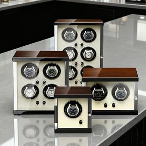 Boîte à <span class=keywords><strong>remontoir</strong></span> <span class=keywords><strong>automatique</strong></span> de luxe à <span class=keywords><strong>prix</strong></span> réduit pour 1, 2, 4 ou 6 montres, boîte à montres en bois de luxe avec moteur Mabuchi silencieux - Product Image 1
