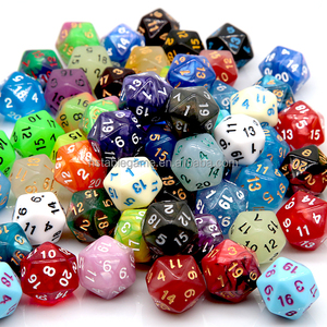 DND Polyhedral Dice Set - 7-Die Acrylic With Glitter, Four-Color Suit Design, For D&D, RPG, Tabletop Games - View #9