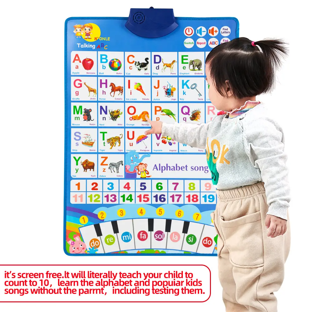חדש בתכנית חינוכית צעצוע ABC מספרי מדבר פוסטר תרשימים לילדים