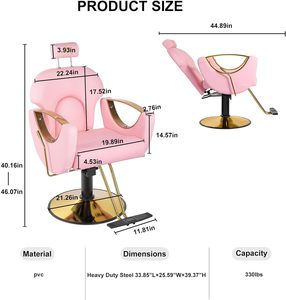 <strong>Beauty</strong> Styling <strong>pink</strong> <strong>Salon</strong> Chair Equipment Hair Furniture Modern Barber Chair Set - Product Image 3