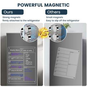 <span class=keywords><strong>Tableau</strong></span> blanc de planification réutilisable personnalisé effaçable à sec planificateur de repas hebdomadaire transparent tableaux d'écriture magnétiques 3D avec stylo pour réfrigérateur - Product Image 6