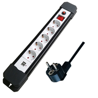 Multiprise à 5 prises européennes 16A avec ports USB, norme IEC, mise à la terre, couleur blanche – Meilleure vente